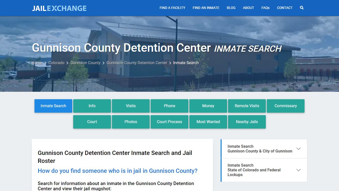 Gunnison County Detention Center Inmate Search - Jail Exchange