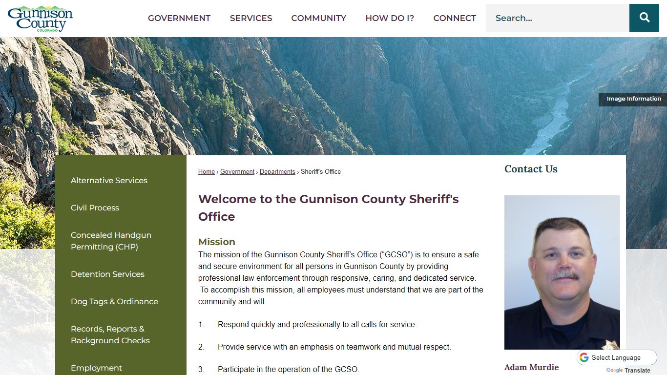 Welcome to the Gunnison County Sheriff's Office