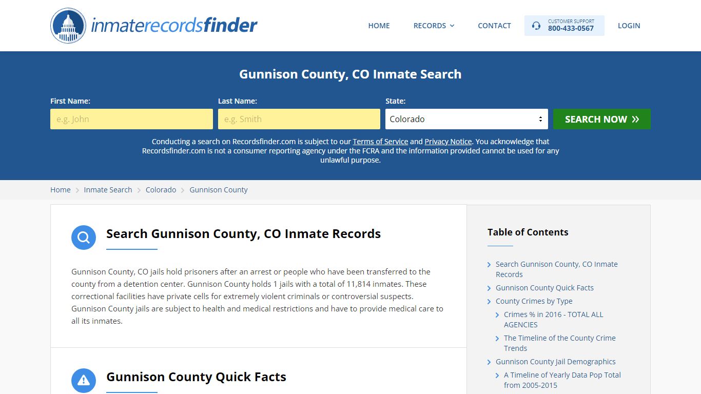 Gunnison County, CO Inmate Lookup & Jail Records Online